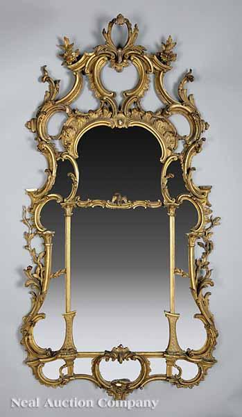 Appraisal: A Pair of George III Carved Giltwood Mirrors c -