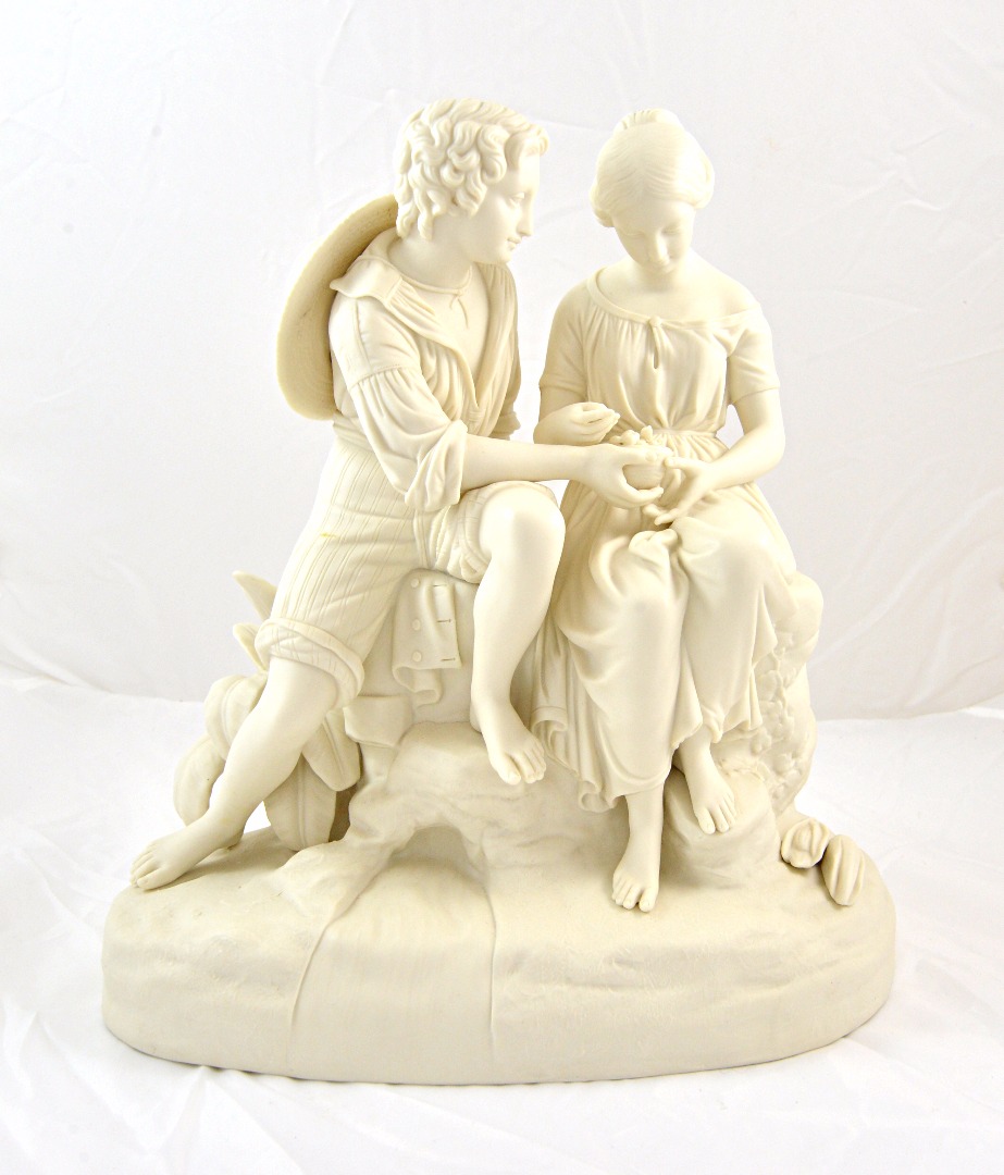 Appraisal: A Copeland Parian figure group Paul and Virginia after C