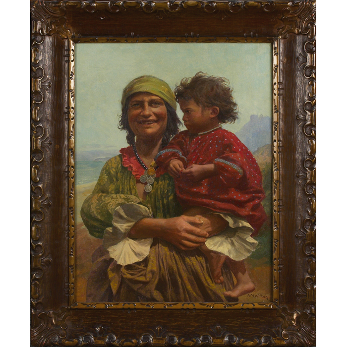 Appraisal: Archibald McNeal Willard American - Native Mother and Child oil