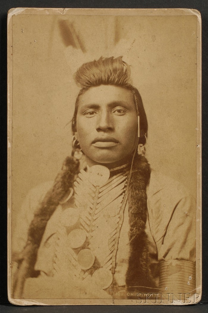 Appraisal: Cabinet Card of a Plains Indian Man Chief White Bull