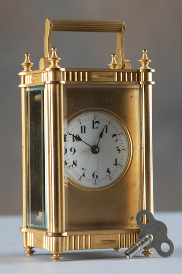 Appraisal: Antique brass Carriage Clock circa - key wind spring driven