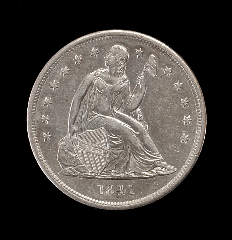 Appraisal: U S SEATED LIBERTY SILVER DOLLAR VF- - EF-