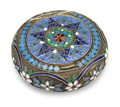 Appraisal: Russian silver enamel pill boxmark for th artel