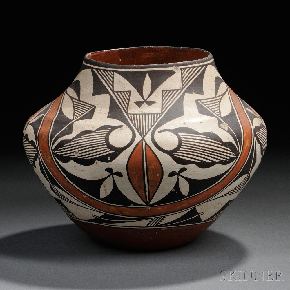 Appraisal: Acoma Polychrome Pottery Jar some pitting hairline crack ht x