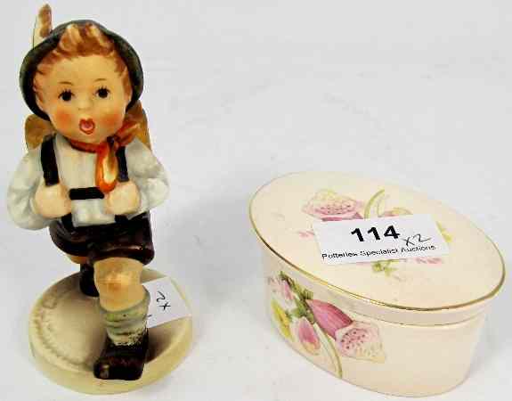 Appraisal: Goebel Hummel Figure Boy with Satchel and Royal Worcester Spode