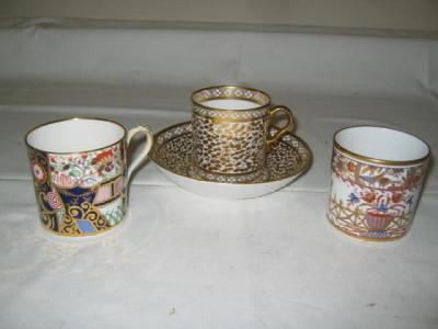 Appraisal: A SPODE PORCELAIN COFFEE CAN AND SAUCER painted with gilt