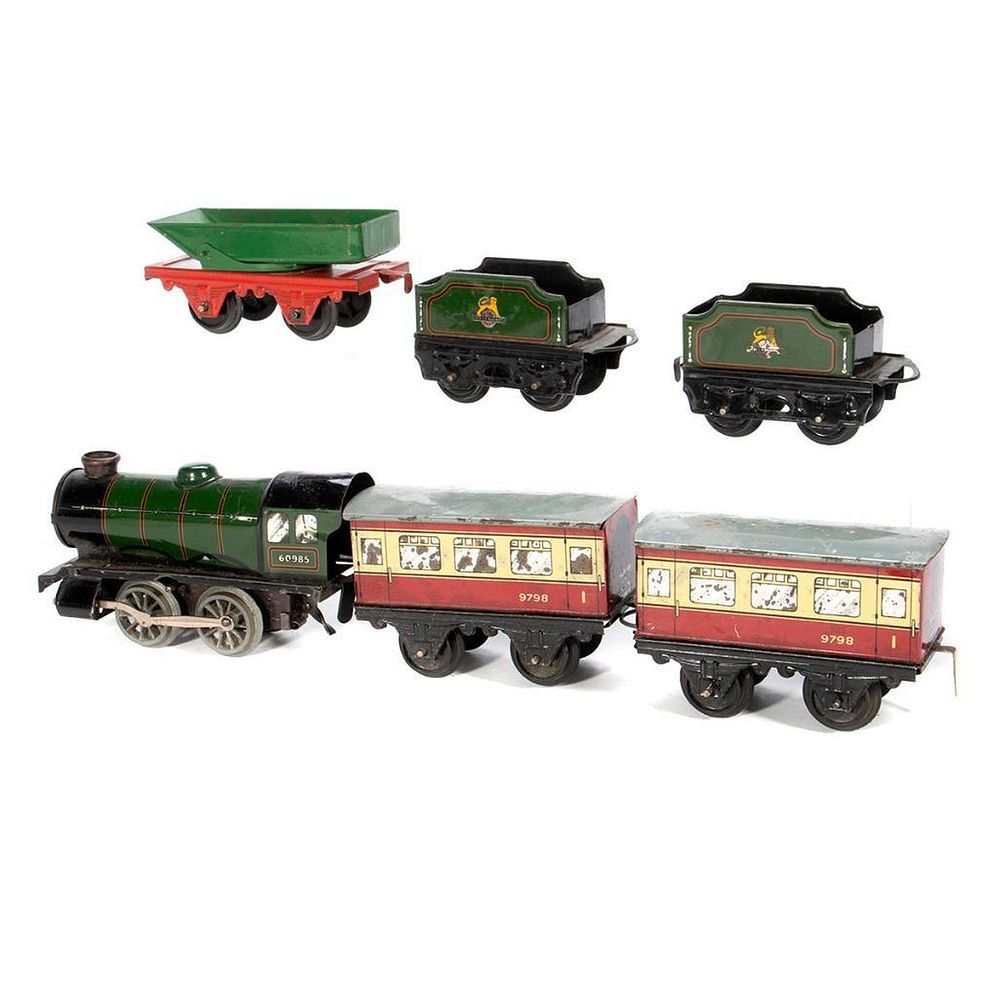 Appraisal: O Gauge Hornby Green wind up locomotive and tender with