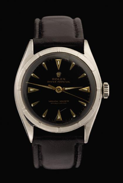 Appraisal: Gentleman's Oyster Perpetual Rolex Steel cased round black enamel face