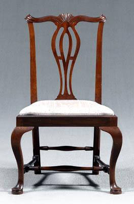 Appraisal: Salem Massachusetts Queen Anne chair mahogany with finely carved ox