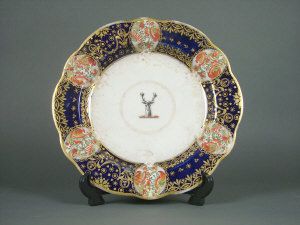 Appraisal: A Chamberlain's Worcester plate circa the centre with a stag's