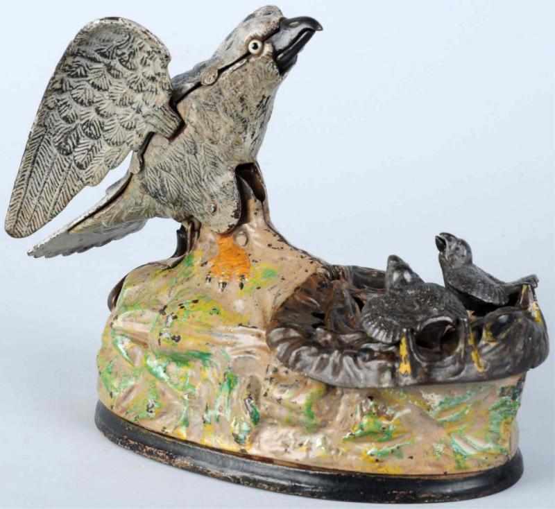 Appraisal: Cast Iron Eagle Eaglets Mechanical Bank Manufactured by J E