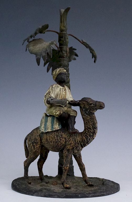 Appraisal: Austrian Cold Painted Spelter Orientalist Statue Bronze type statuette in