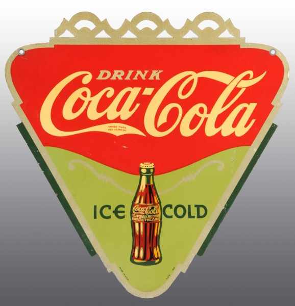 Appraisal: Triangle Tin Coca-Cola Ice Cold Sign Description Nice example with