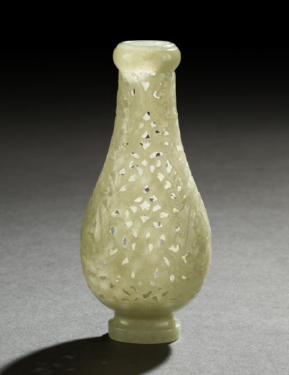 Appraisal: Good Chinese Carved Jade Vase in the th-century Mogul style