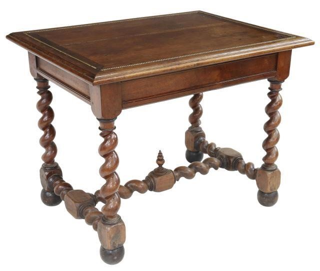 Appraisal: French Louis XIII style walnut table desk mid th c