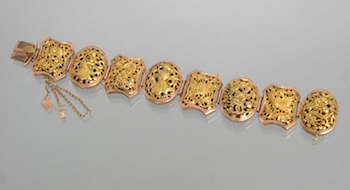 Appraisal: A Similar Two-Tone Gold Bracelet k pink and yellow gold