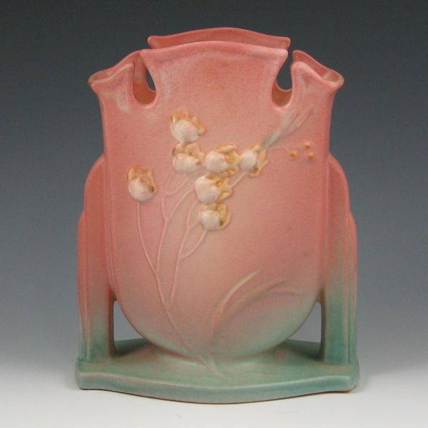 Appraisal: Roseville Ixia vase in pink and green Marked Roseville -