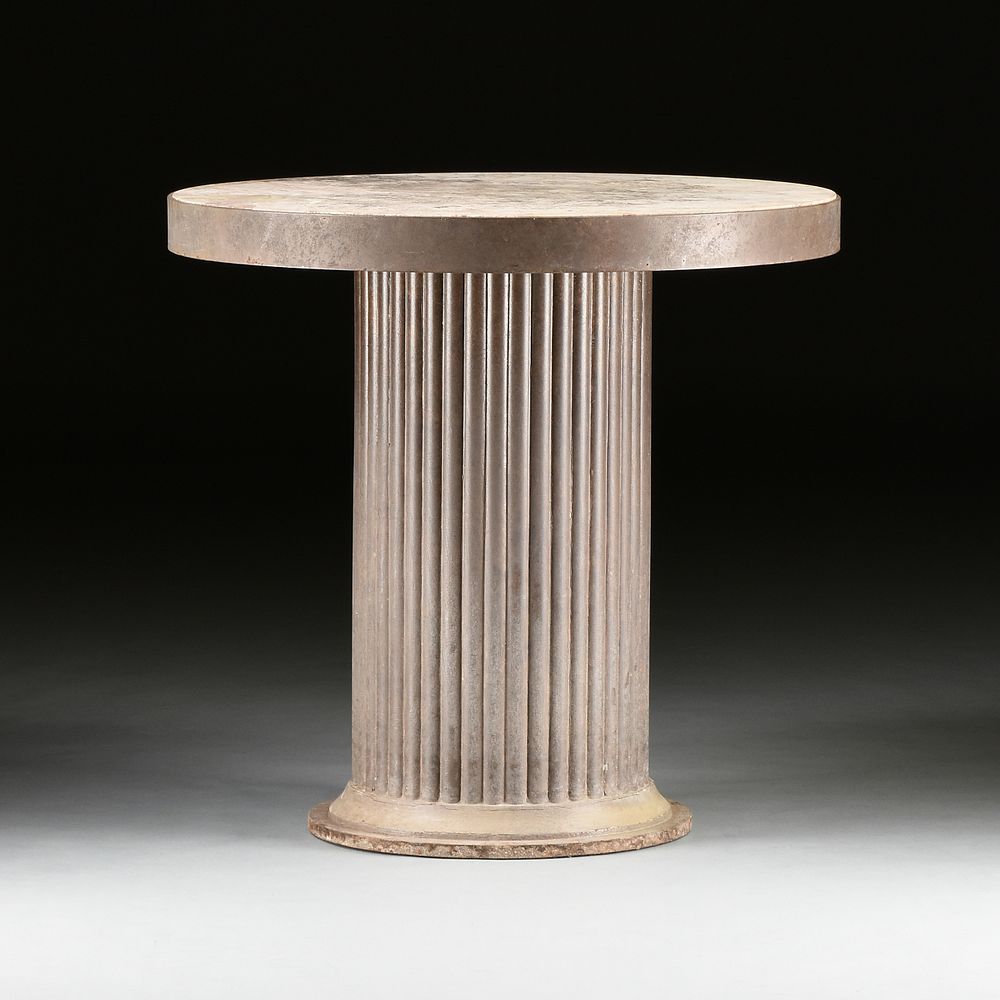 Appraisal: A MODERNIST MARBLE AND IRON GARDEN TERRACE TABLE LATE TH