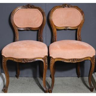 Appraisal: Pair Antique French Louis XV Salon Chairs Pair Antique French