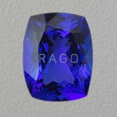 Appraisal: CTS UNMOUNTED TANZANITE Modified cushion cut x x mm Companion