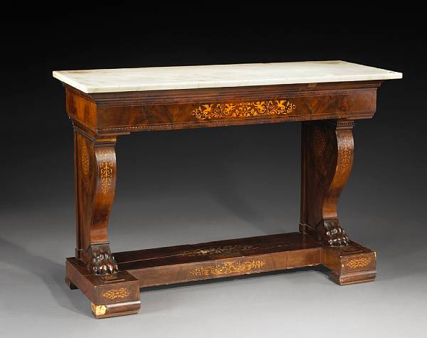 Appraisal: An Italian Neoclassical inlaid mahogany console table first quarter th