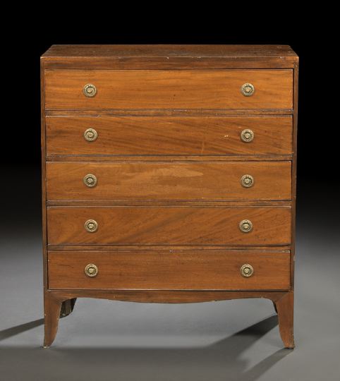 Appraisal: Regency Mahogany Chest first quarter th century the rectangular top