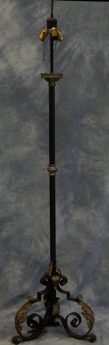 Appraisal: Wrought iron floor lamp h Estimate -