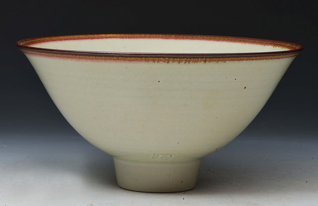 Appraisal: David Lloyd Jones British - Bowl celadon with bronzed rimimpressed