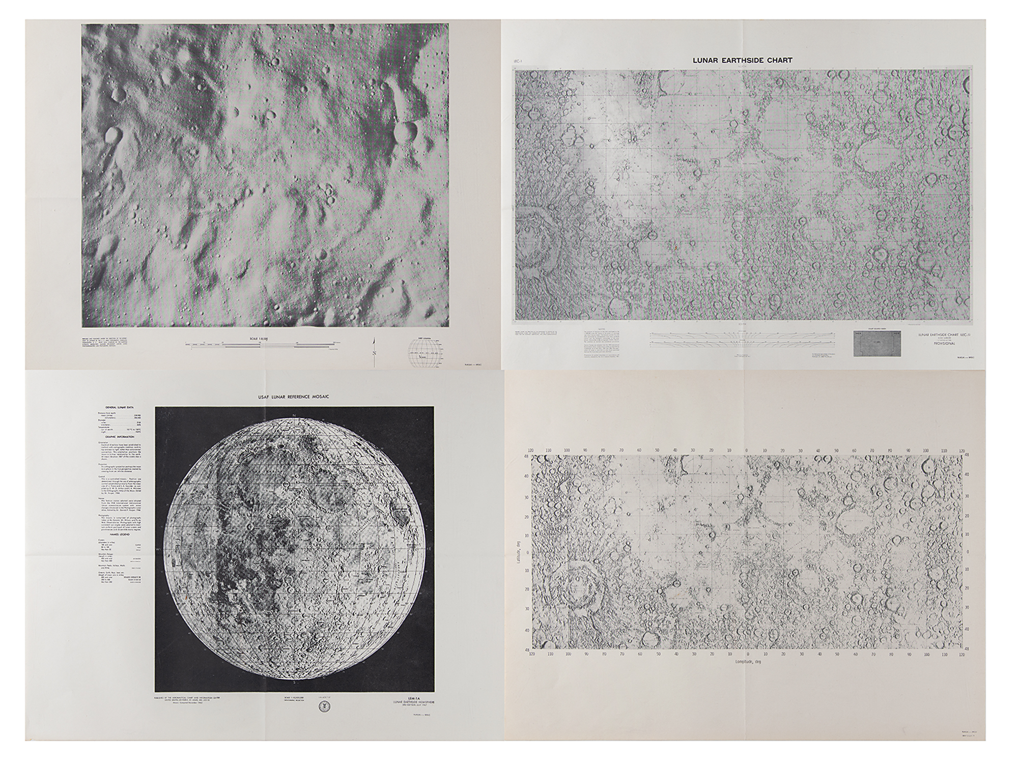 Appraisal: Four official printings of lunar maps one entitled LEM- A