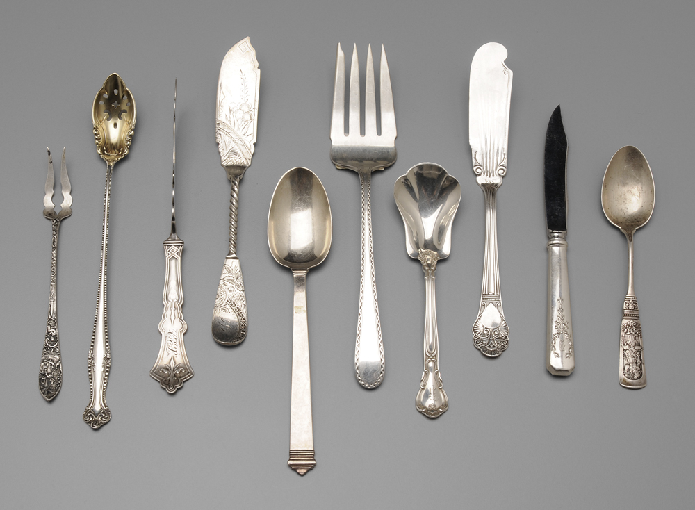 Appraisal: Assorted Sterling Flatware American th century includes Tiffany sugar spoon