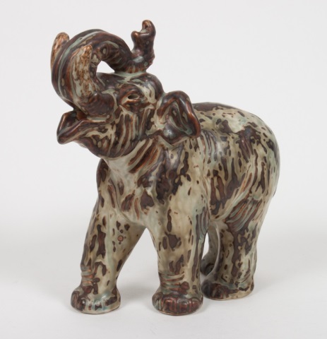 Appraisal: Royal Copenhagen porcelain elephant with stoneware glaze designed by Kanud