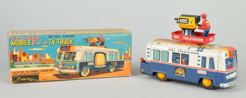 Appraisal: Japanese Tin Litho Mobile Color T V Truck Battery-operated Beautiful