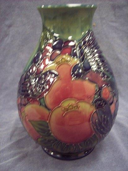 Appraisal: A Birds and Fruit pattern pear shaped vase cm high