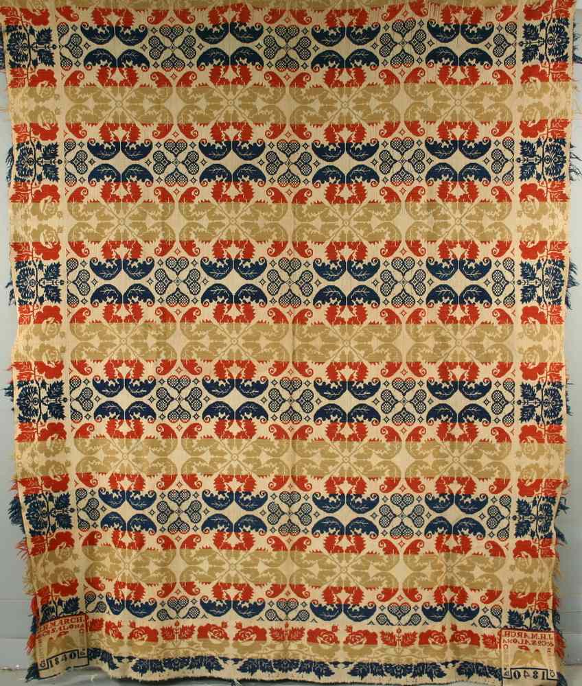 Appraisal: COVERLET - ' x ' '' - Three color hand