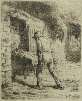 Appraisal: Jean Francois Millet French - Le Paysan Rentrant du Fumier