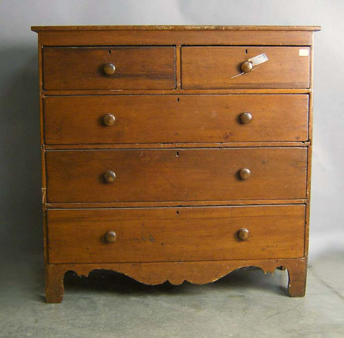 Appraisal: Pine chest of drawers th c h w