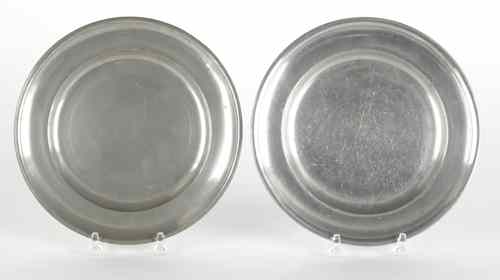 Appraisal: Two Philadelphia pewter plates ca bearing the touch of Parks