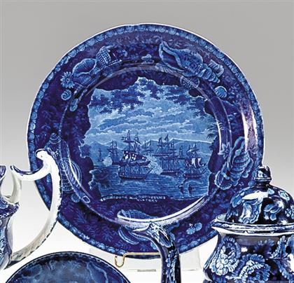 Appraisal: Historical blue transferware dinner plate enoch wood and sons burslem