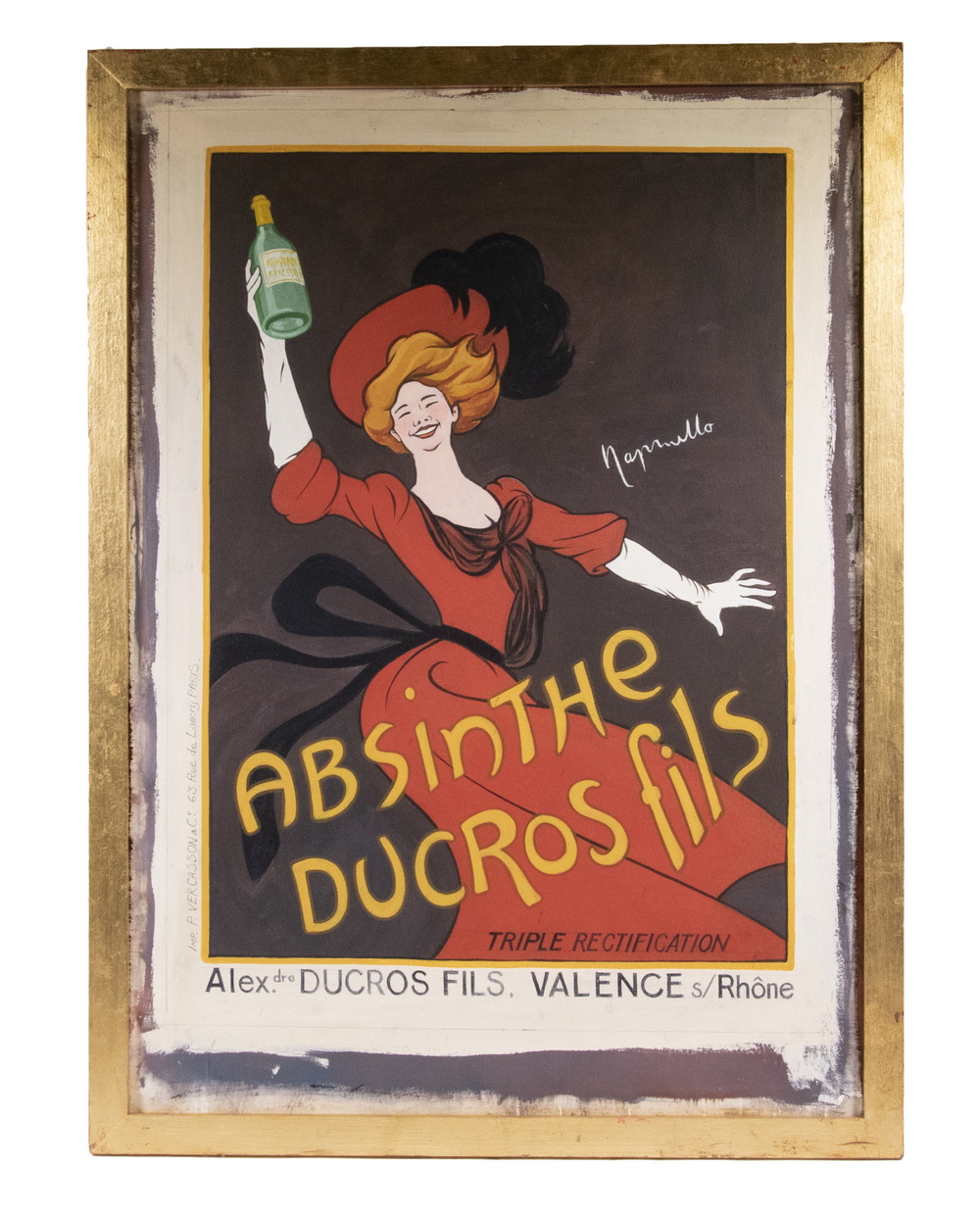 Appraisal: ABSINTHE ADVERTISING SIGN Advertising Artwork for Absinthe Ducros Fils Valence