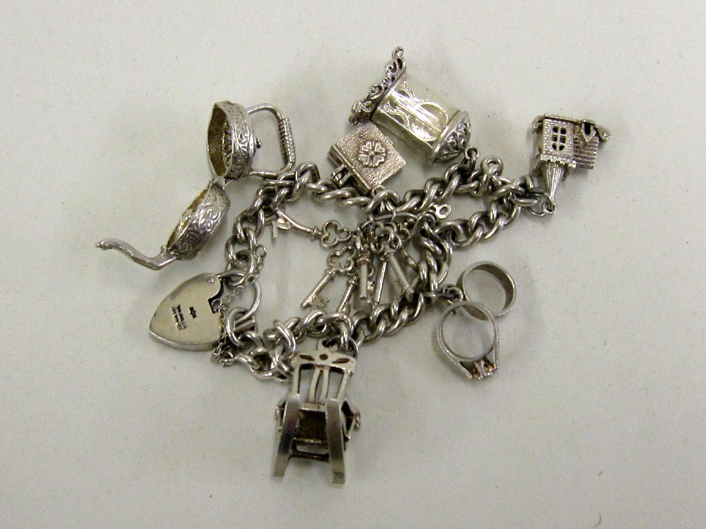 Appraisal: Silver charm bracelet