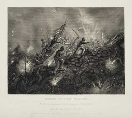 Appraisal: MILITARY Attack on Fort Wagner Steel engraving x inches image