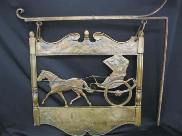 Appraisal: McClelland Barclay Bronze Trade Signwith horse buggy well listed artist