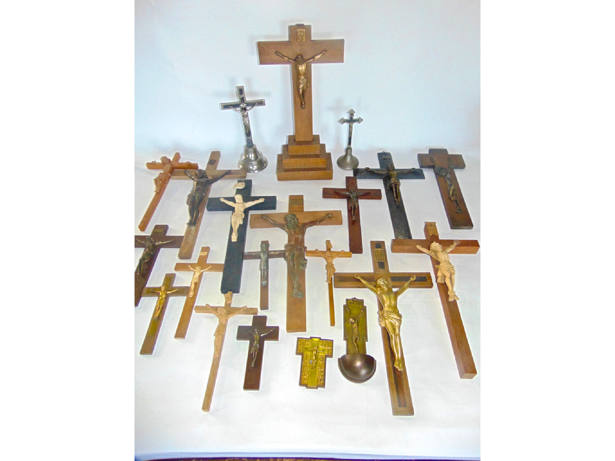 Appraisal: A large quantity two boxes of crucifix mostly in timber