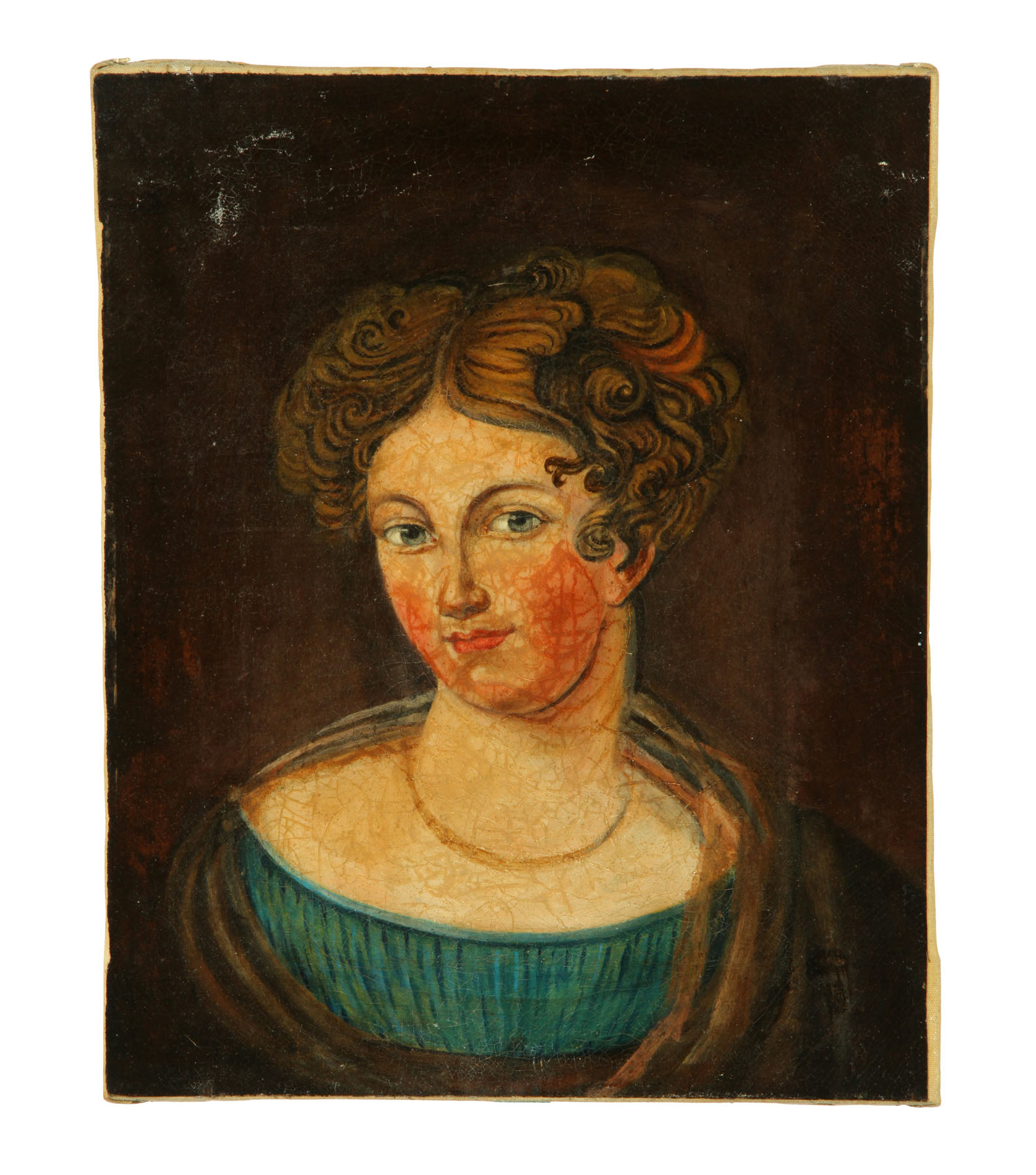 Appraisal: PORTRAIT OF A WOMAN AMERICAN SCHOOL TH CENTURY Oil on