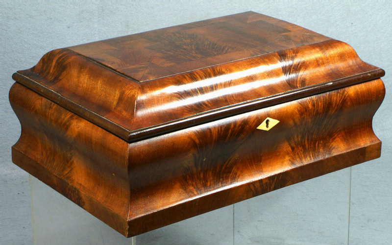 Appraisal: Mahogany veneered dresser box interior with fitted tray x h