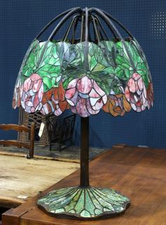 Appraisal: Tiffany style leaded glass table lamp Tiffany style leaded glass