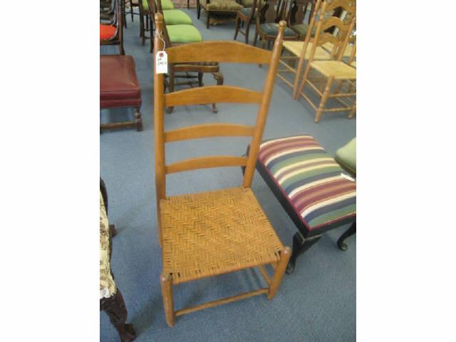 Appraisal: Ladderback Chair split oak seat shaker style