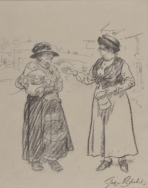 Appraisal: GEORGE BELCHER - The Two Gossips possibly an illustration for