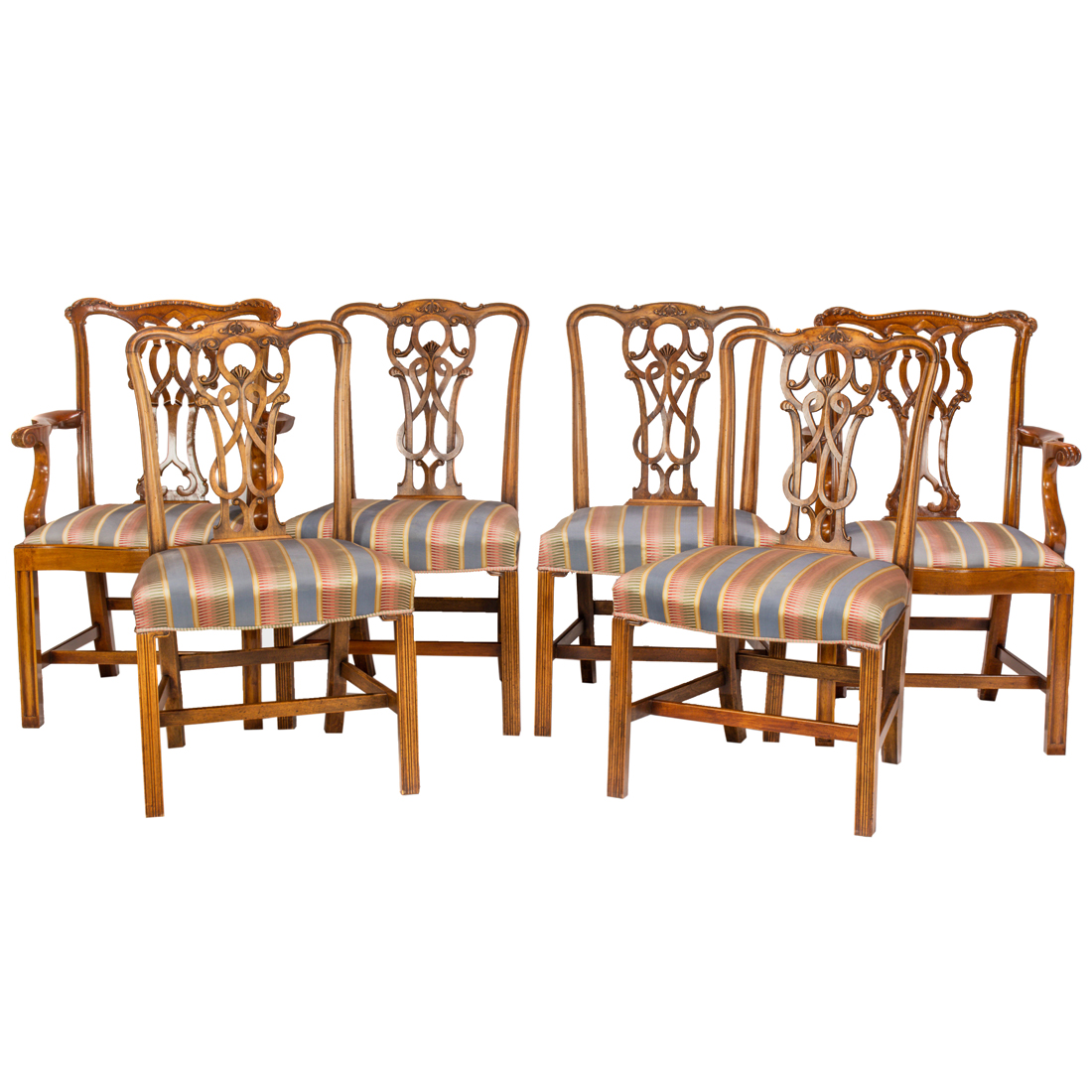 Appraisal: LOT OF CHIPPENDALE STYLE DINING CHAIRS Lot of Chippendale style