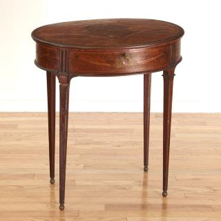 Appraisal: Continental Neo-Classical inlaid walnut side table th c one drawer